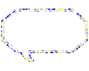 ステンドグラス風吹き出し　三角形模様　細長い八角形