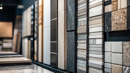 Obraz premium Detailed view of countertop samples