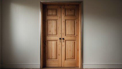 Door closed, wooden door