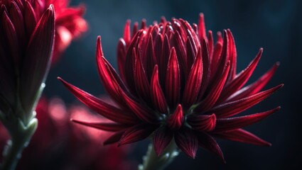 Macro image of a flower section set on a dark background