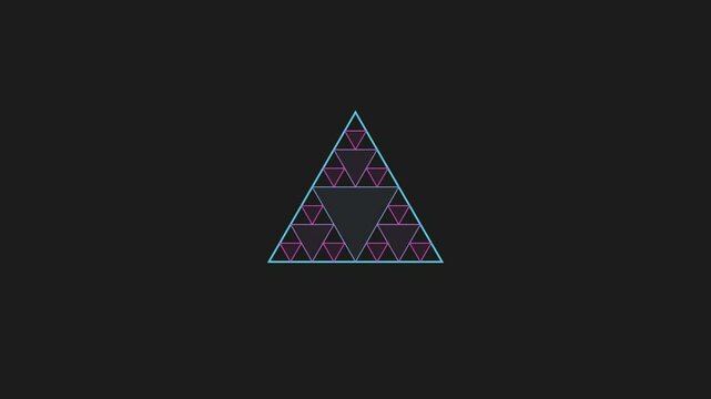 A recursive triangle pattern that grows, breathes, and folds into itself. Each generation is smaller but linked to the last.