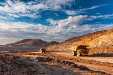 The process of transporting Platinum ore for processing is done by mining dump trucks