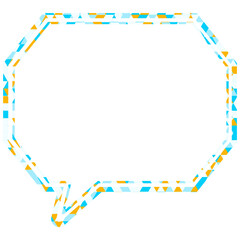 ステンドグラス風吹き出し　三角形模様　角のある八角形