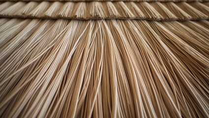 Detailed shot of tropical thatch roofing or wall background with high-resolution image