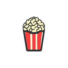 Delicious Popcorn in a Striped Bucket - Fun Snack Icon