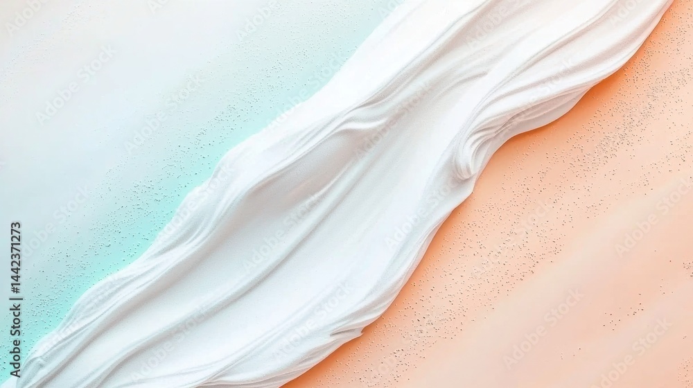 Poster a white, flowing fabric with a subtle texture and color gradient.