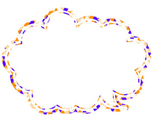 Fototapeta premium ステンドグラス風吹き出し 三角形模様 丸みのある雲形