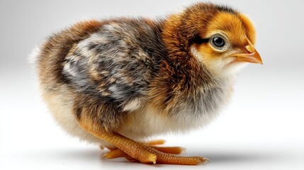 Obraz premium a cute baby chick on a white isolated background, adorable and fluffy look