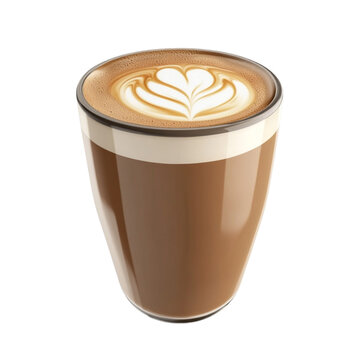 Delicious latte art in a tall glass a perfect coffee drink