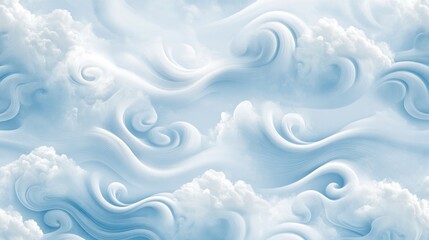 Fototapeta premium Soft, flowing light blue clouds