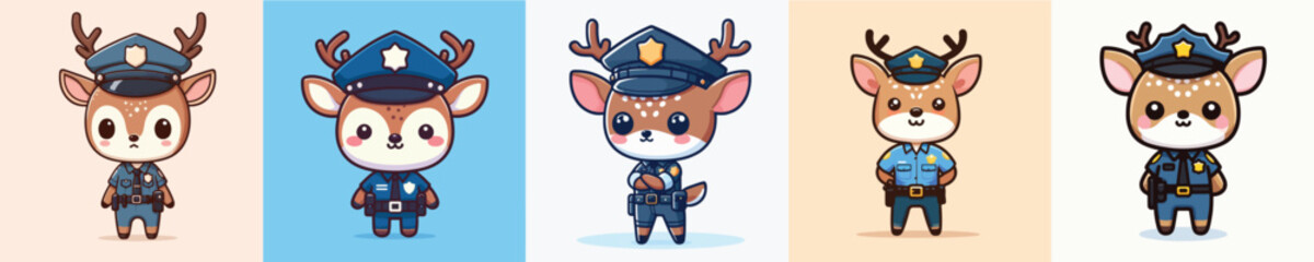 deer vector in police uniform