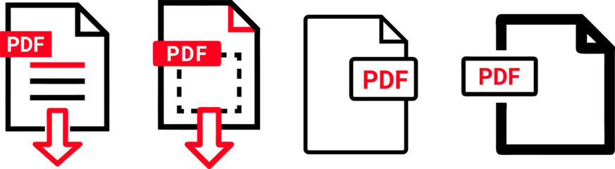 pdf file icon, pdf download icon vector art illustration