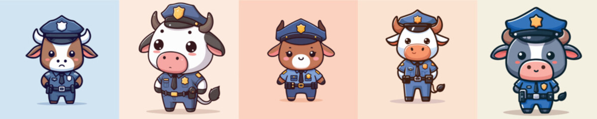 police uniform bull vector