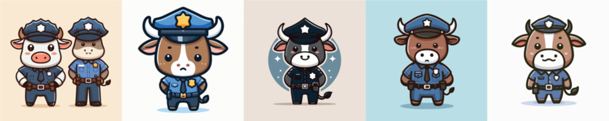 police uniform bull vector