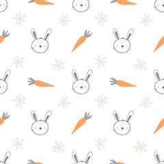 Rabbit and Carrot Seamless