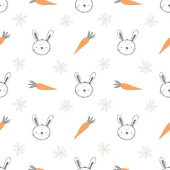 Rabbit and Carrot Seamless