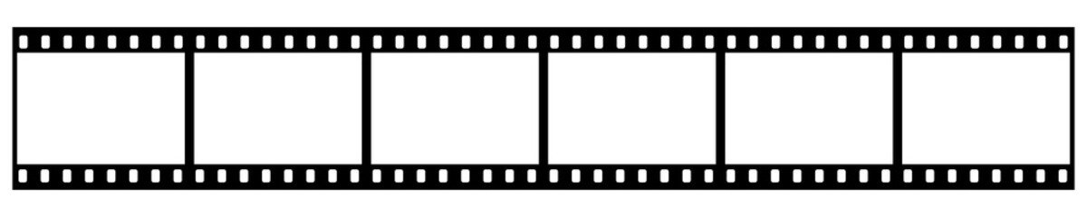 Film strip frame. Cinema tape. Photo negative, filmstrip. Movie black seamless vector illustration on white background for cinema-themed projects, movie posters and photographic albums.