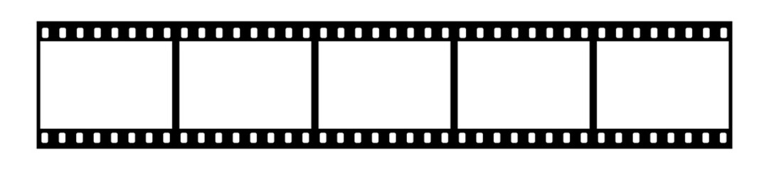 Film strip frame. Cinema tape. Photo negative, filmstrip. Movie black seamless vector illustration on white background for cinema-themed projects, movie posters and photographic albums.