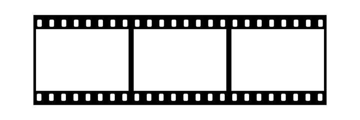 Film strip frame. Cinema tape. Photo negative, filmstrip. Movie black seamless vector illustration on white background for cinema-themed projects, movie posters and photographic albums.