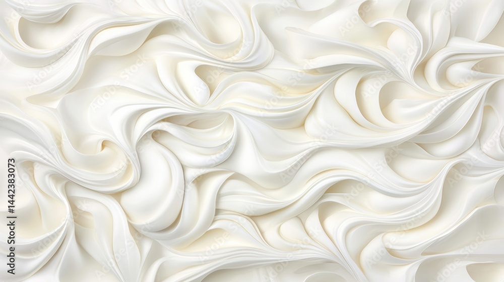 Poster a textured white surface with swirling patterns.