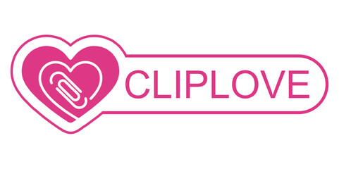 Minimalist Heart and Paperclip Logo Design for LoveClip Brand.ai