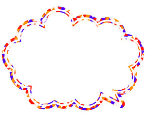 Fototapeta premium ステンドグラス風吹き出し 三角形模様 丸みのある雲形