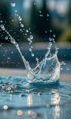 Close-up of a water splash, highlighting dynamic movement