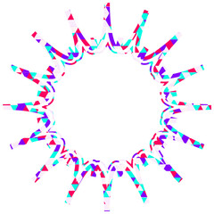 ステンドグラス風吹き出し　三角形模様　ギザギザした形