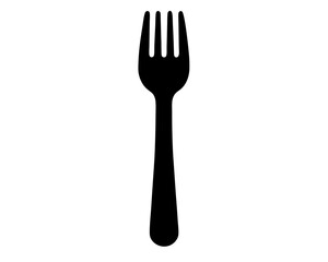 Fork icon vector silhouette illustration isolated on white background