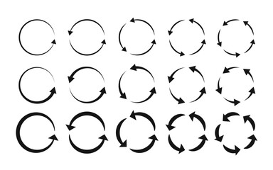 Circular arrows different thickness of black color.