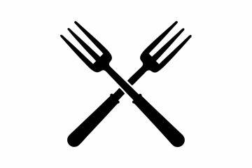 Fork icon vector silhouette illustration isolated on white background