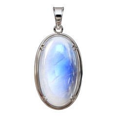 Moonstone pendant on transparent background