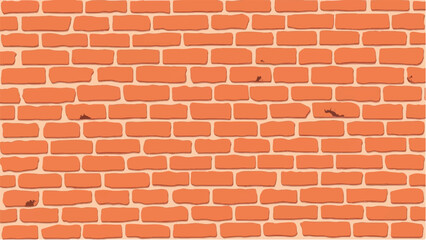 Brick wall background. Realistic brick wall vector illustration with detailed texture. Seamless brick wall.	