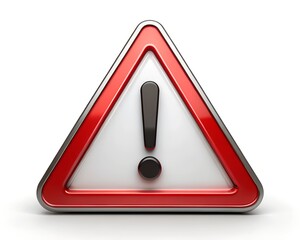 Exclamation Sign in Red Triangular on a white background