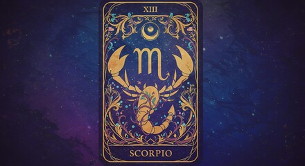 Scorpio tarot card illustration