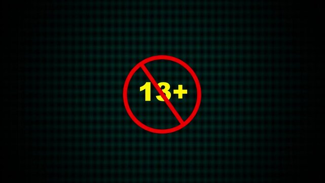13+ note allowed icon animation.13 Not Allowed Sign Animation Video. Over 13 only censored. Thirteen age older. 4K animation