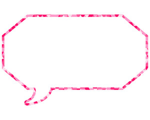 ステンドグラス風吹き出し　三角形模様　細長い八角形