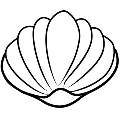 Elegant Clam Single Line Vector Illustration