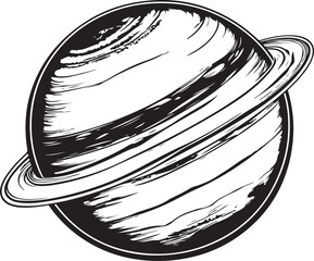 vector illustration sketch of planet jupiter © noer