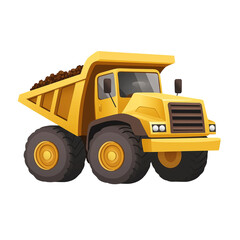 Fototapeta premium Dumper truck transporting materials at a construction site PNG image with transparent background 