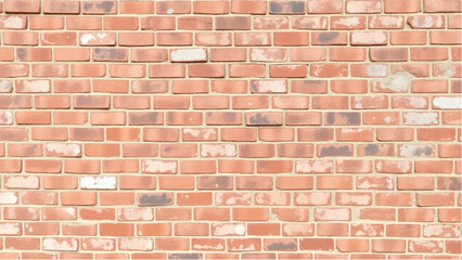 Fototapeta premium Brick wall background. Realistic brick wall vector illustration with detailed texture. Seamless brick wall. 