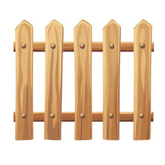 Wooden fence panel in a rustic design PNG image with transparent background 