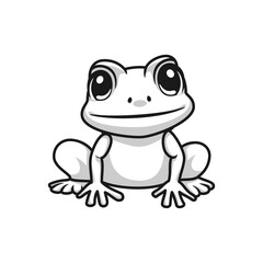 Cartoon Animal Cute Illustration Vector Design Black and White