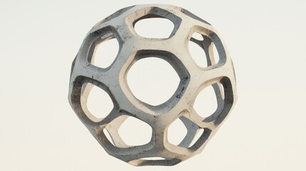 Obraz premium Abstract geometric form with a textured surface and a central hole.