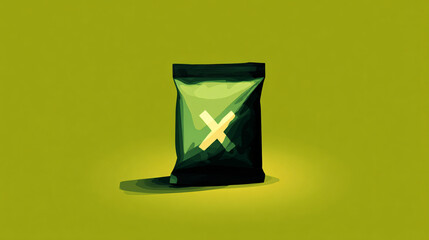 Drug packet with X mark icon design