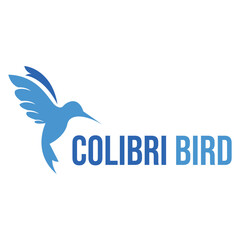 Obraz premium colibri hummingbird flat minimalist logo design