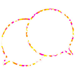 ステンドグラス風吹き出し　三角形模様　重なる会話