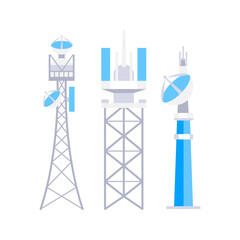 Telecommunication towers providing global connection supporting data transfer