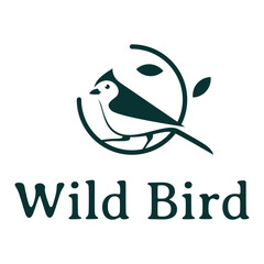 wild bird flat minimalist logo design