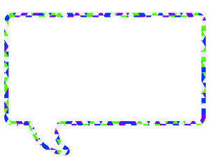 ステンドグラス風吹き出し　三角形模様　四角形